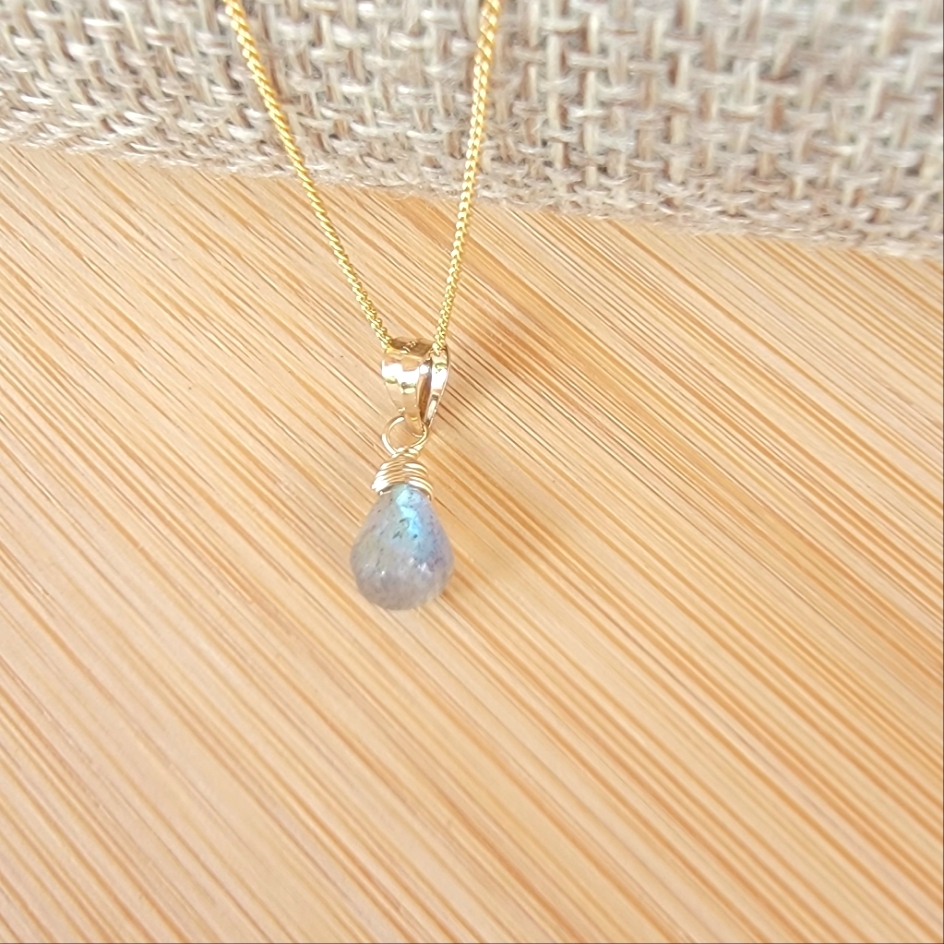 Labradorite Necklace Minimalist Crystal Gemstone